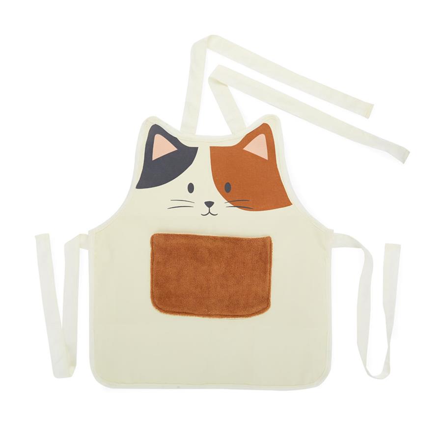 Delantal gato blanco infantil | BAL0489